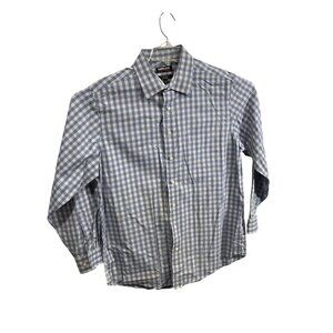 Kirkland Signature Tailored Fit Non-Iron Blue/White Checkered Dress Shirt XL